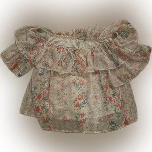 On the Road off-the-shoulder blouse in pink floral